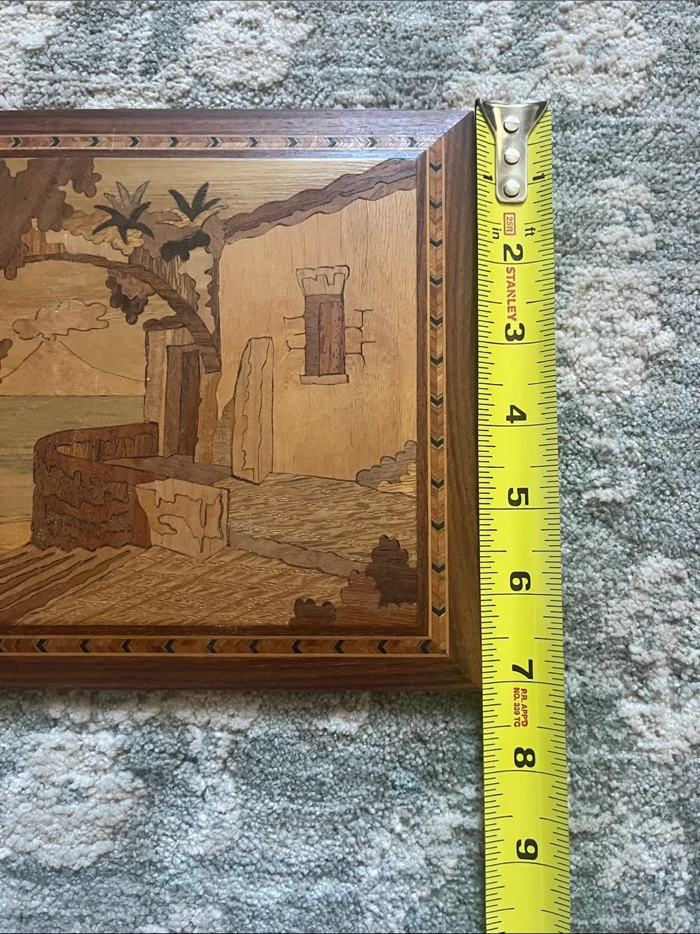 Wood Inlay Scenic Picture Frame - Brown